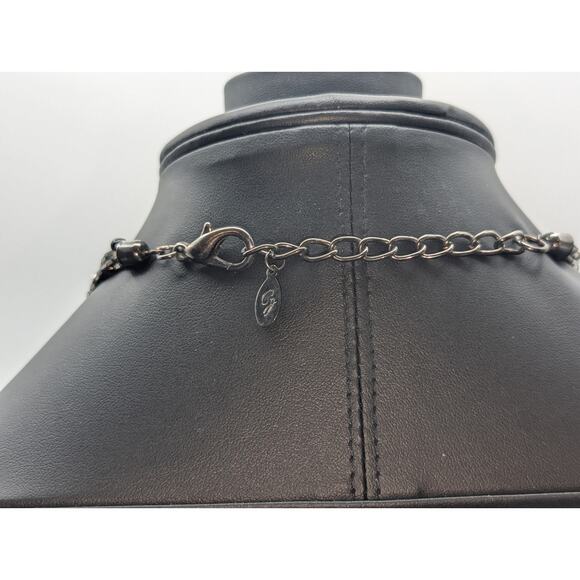 Cg Chunky Multi-Strand Ceramic Shell Bead 17.5"-20" Necklace - Picture 6 of 10